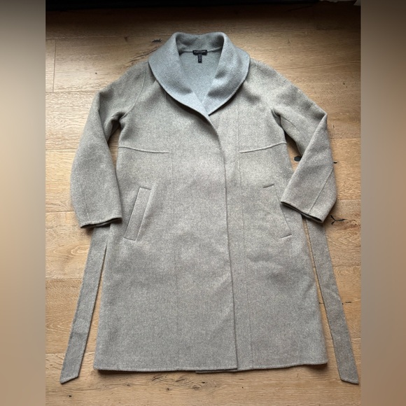 ✨STUNNING ✨EILEEN FISHER Oatmeal Beige Shawl Collar Coat Sz S pristine Pricefirm - Picture 2 of 9